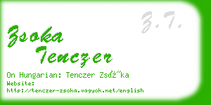 zsoka tenczer business card